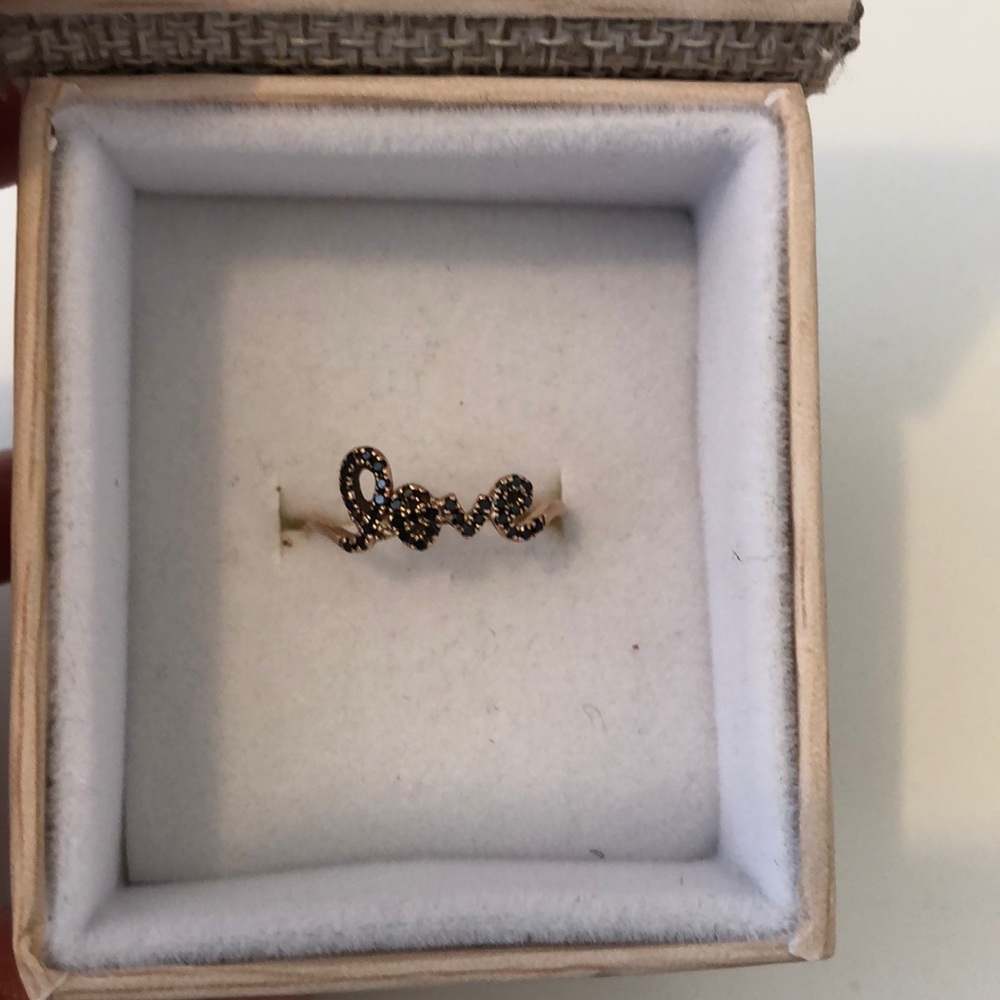 Jennifer Meyer Black Diamond Pave Ring- Rose Gold